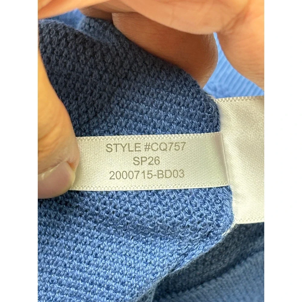 NWT J.Crew Mens Blue 100% Cotton moss-stitch Crewneck Sweater CQ757 Small